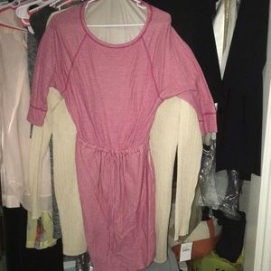 Red and white striped dress